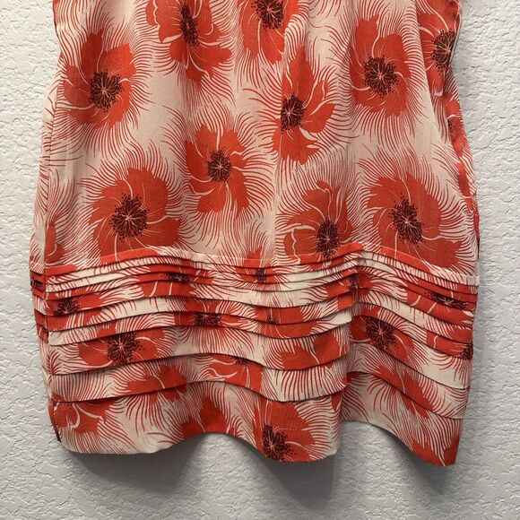 Flutter Sleeve Floral Calvin Klein Top Semi Sheer Casual Office Party Chic Sz S - Picture 5 of 6